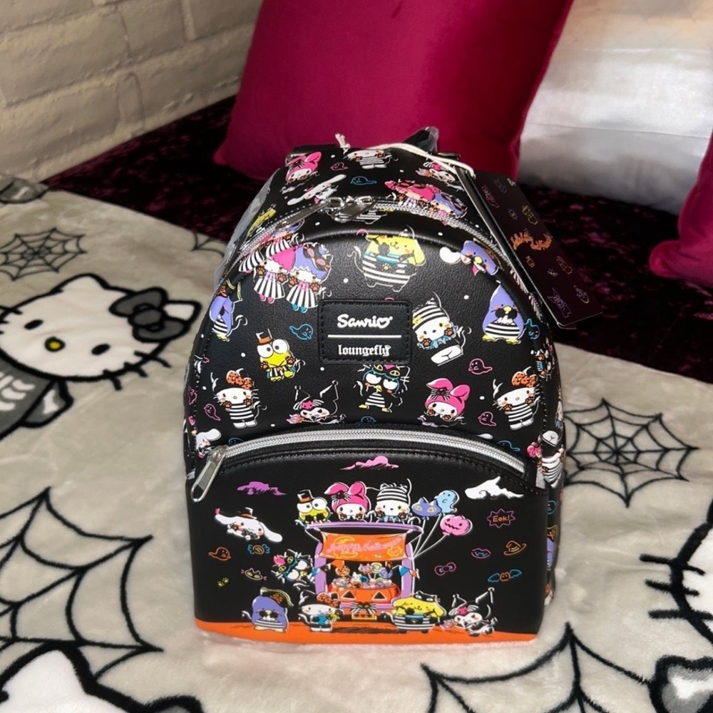 Loungefly Sanrio Kids Backpack - Black and Orange